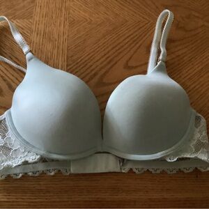 Victoria's Secret Lace Accent Bra in Light Green Gray